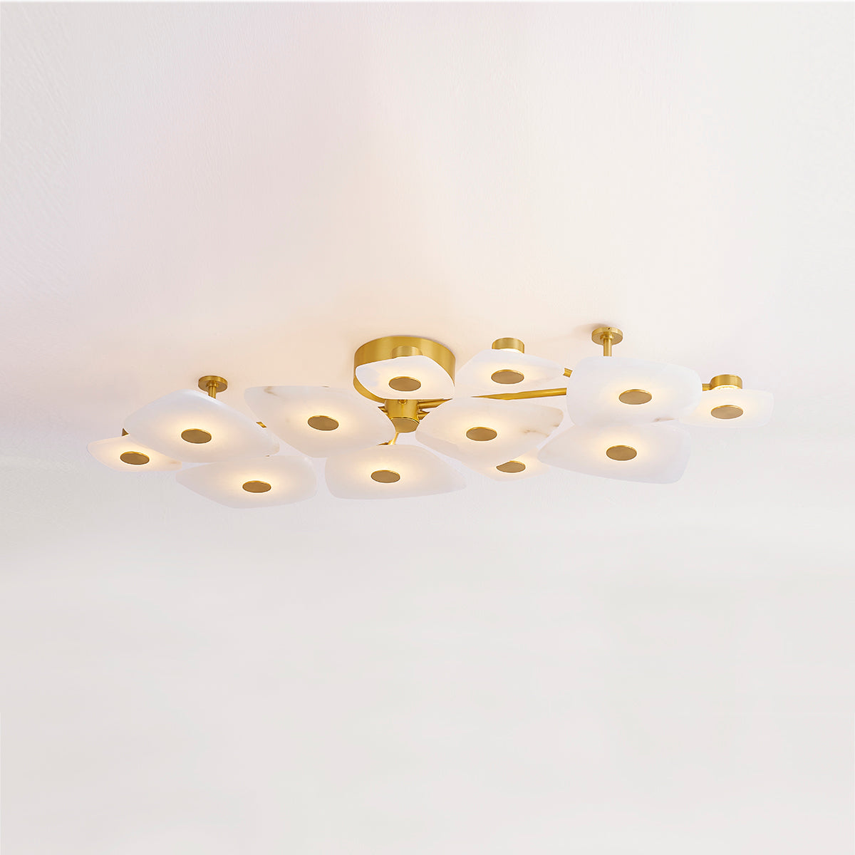 Hudson Valley Holmdel 12-Light Semi-Flush Mount in Aged Brass, alternate view 2