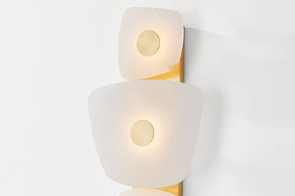Hudson Valley Holmdel 3-Light Wall Sconce in Aged Brass, room setting 2
