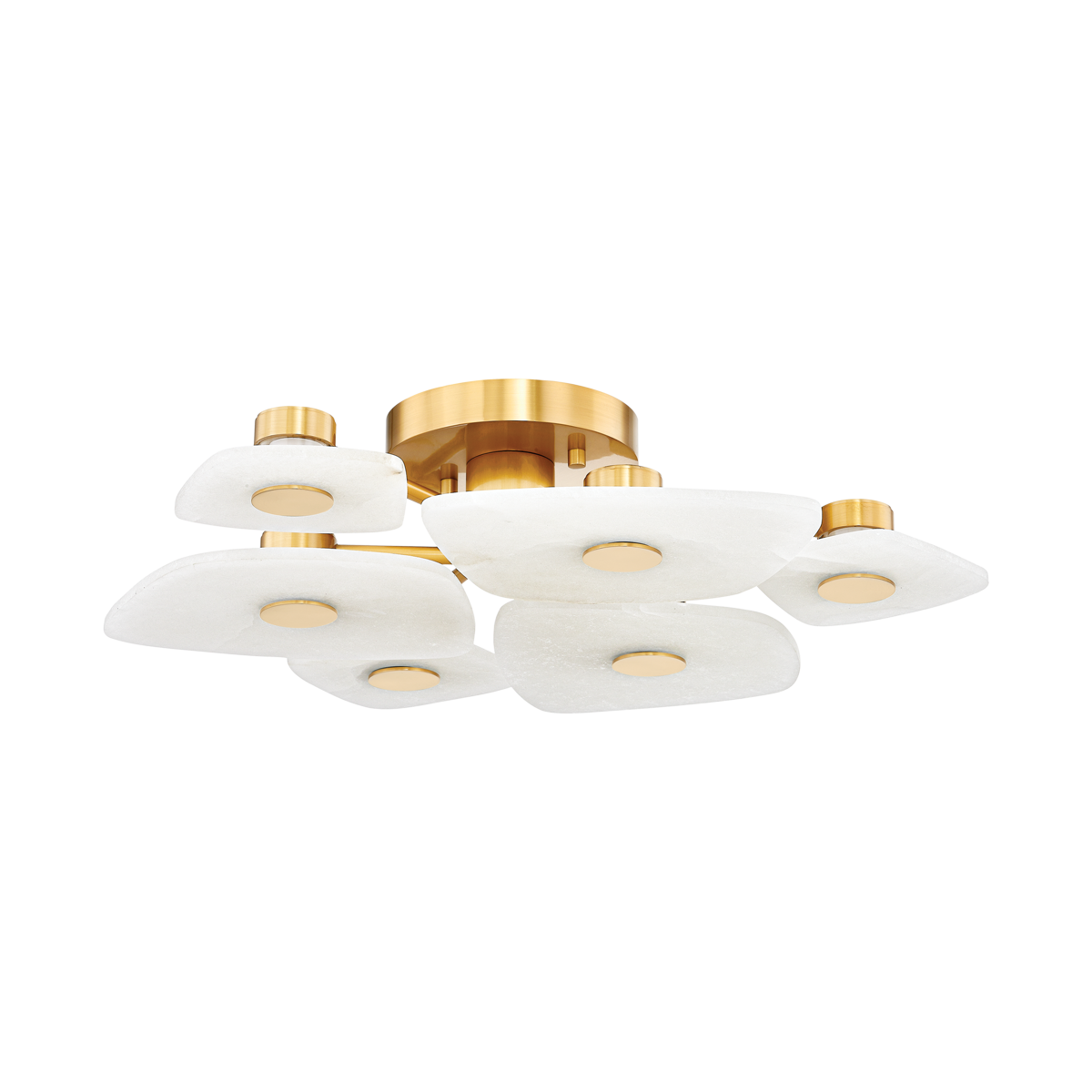 Hudson Valley Holmdel 6-Light Semi-Flush Mount Aged Brass