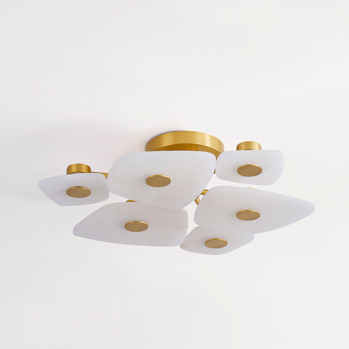 Hudson Valley Holmdel 6-Light Semi-Flush Mount Aged Brass detail view 1