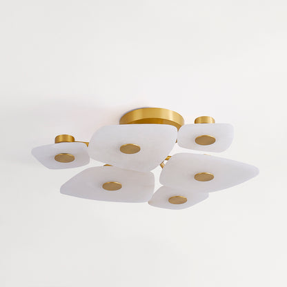 Hudson Valley Holmdel 6-Light Semi-Flush Mount Aged Brass detail view 1