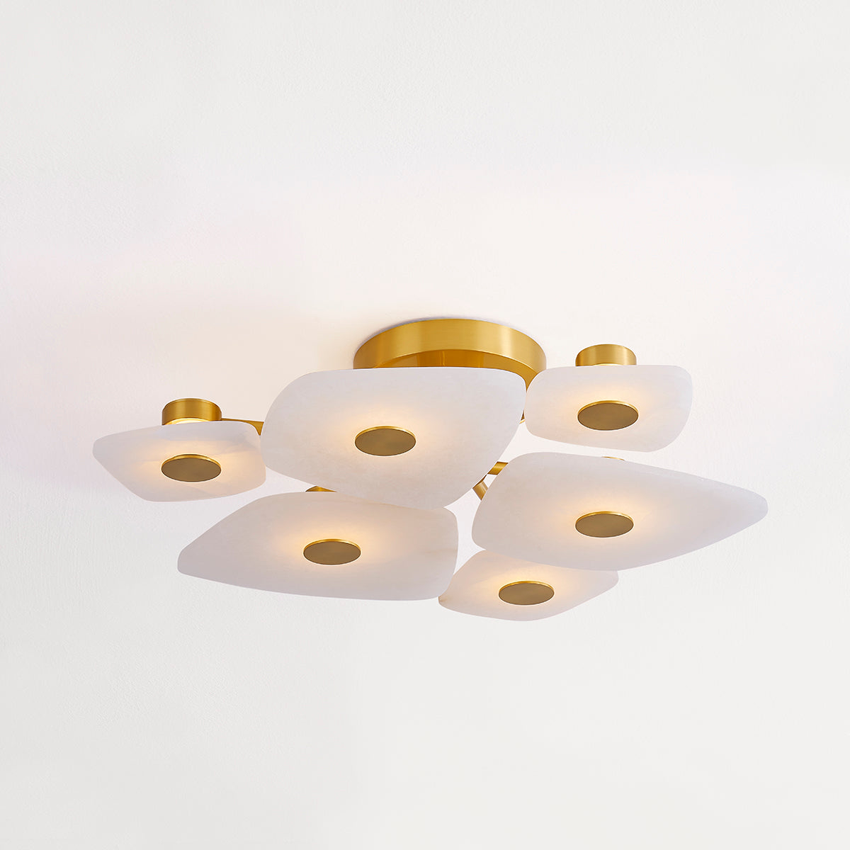 Hudson Valley Holmdel 6-Light Semi-Flush Mount Aged Brass detail view 2