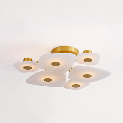 Hudson Valley Holmdel 6-Light Semi-Flush Mount Aged Brass detail view 2