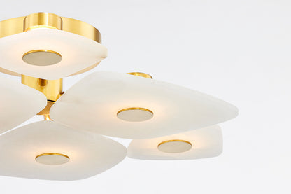 Hudson Valley Holmdel 6-Light Semi-Flush Mount Aged Brass detail view 4