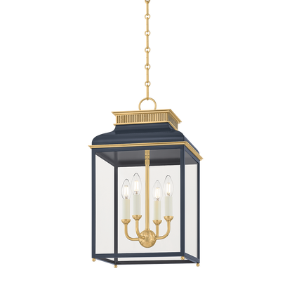 Hudson Valley Houghton 12.75" 4-Light Lantern Aged Brass / Distressed Bronze