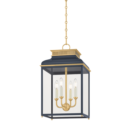 Hudson Valley Houghton 12.75" 4-Light Lantern Aged Brass / Distressed Bronze