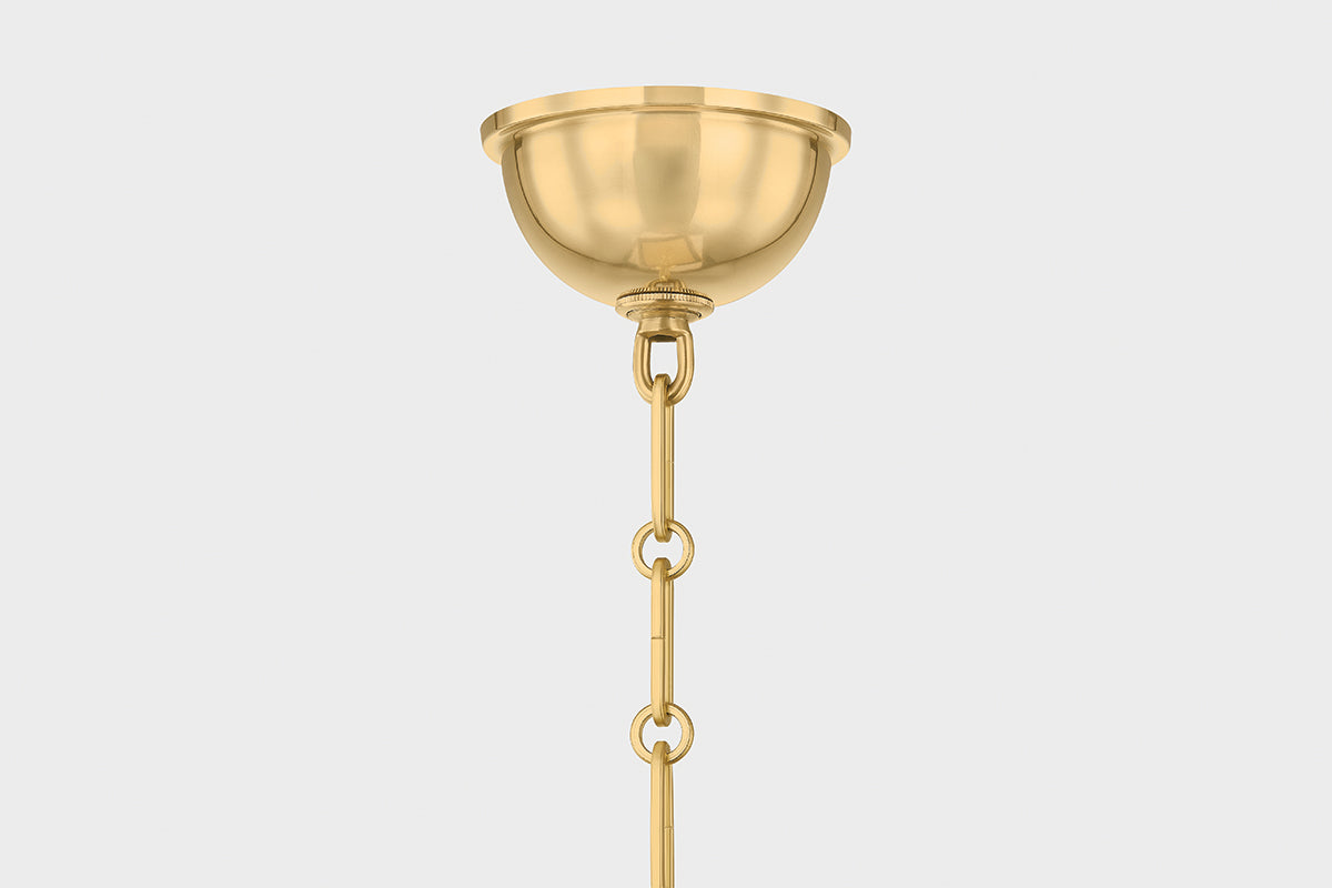 Hudson Valley Houghton 12.75" 4-Light Lantern in Aged Brass / Distressed Bronze, room setting 1