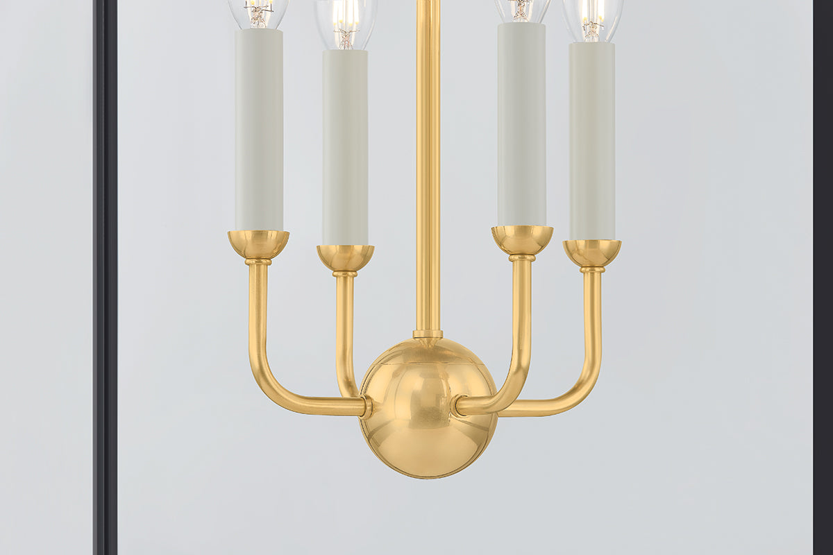 Hudson Valley Houghton 19" 4-Light Lantern in Aged Brass / Distressed Bronze, room setting 4