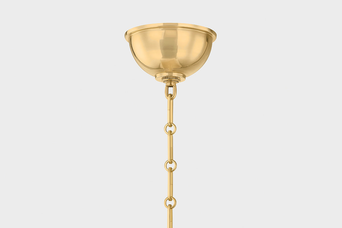 Hudson Valley Houghton 19" 4-Light Lantern in Aged Brass / Off White, room setting 1