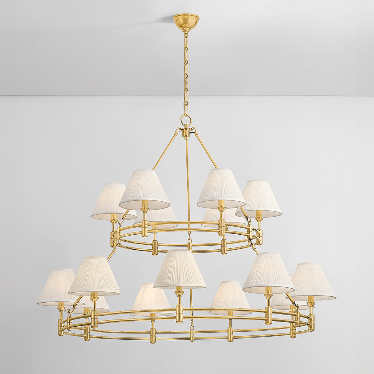 Hudson Valley Howard 15-Light Chandelier in Aged Brass, alternate view 4
