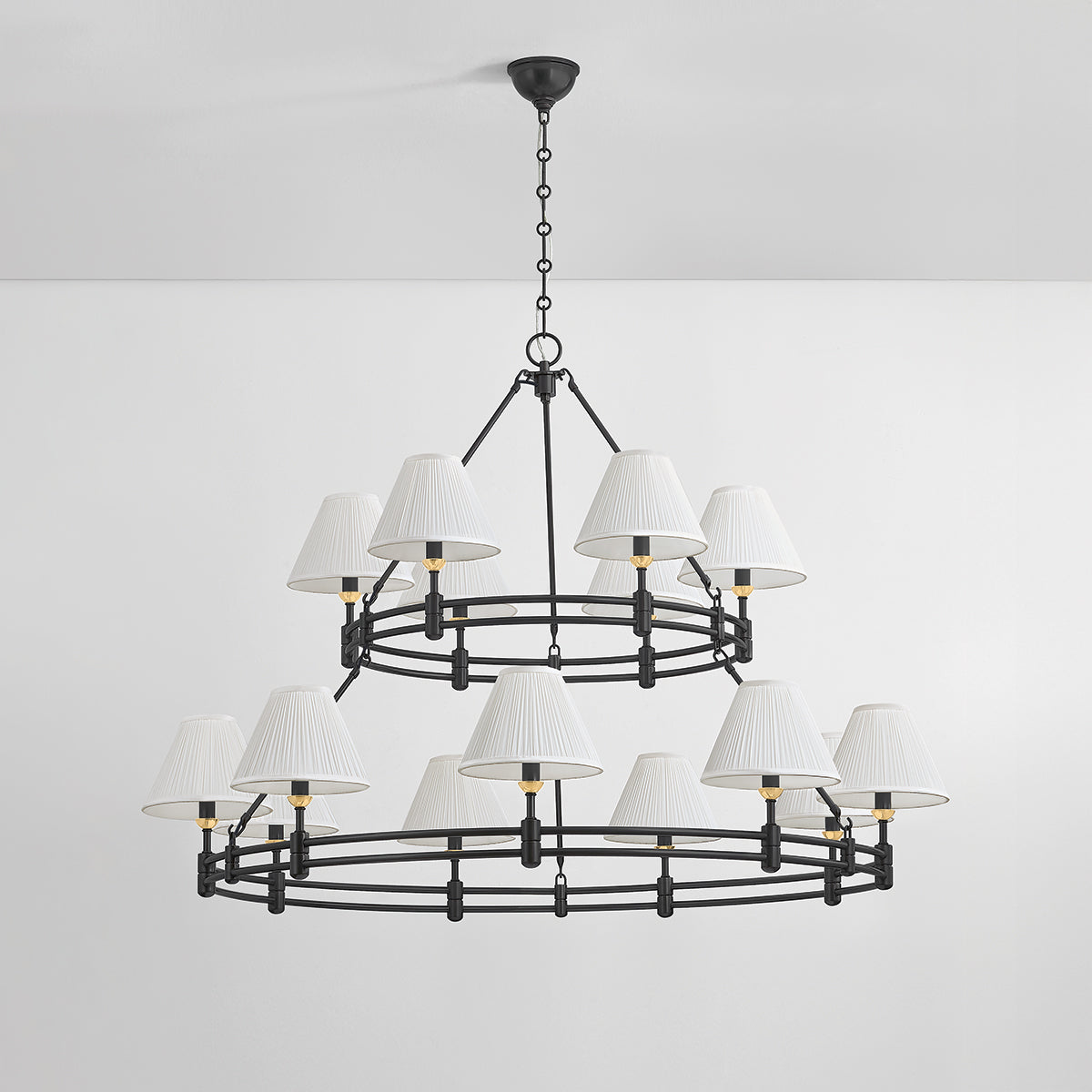 Hudson Valley Howard 15-Light Chandelier in Aged Brass / Distressed Bronze, alternate view 1