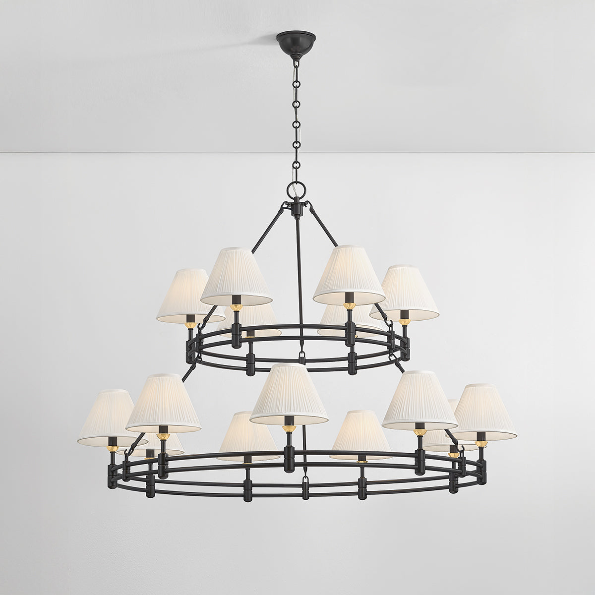 Hudson Valley Howard 15-Light Chandelier in Aged Brass / Distressed Bronze, alternate view 2