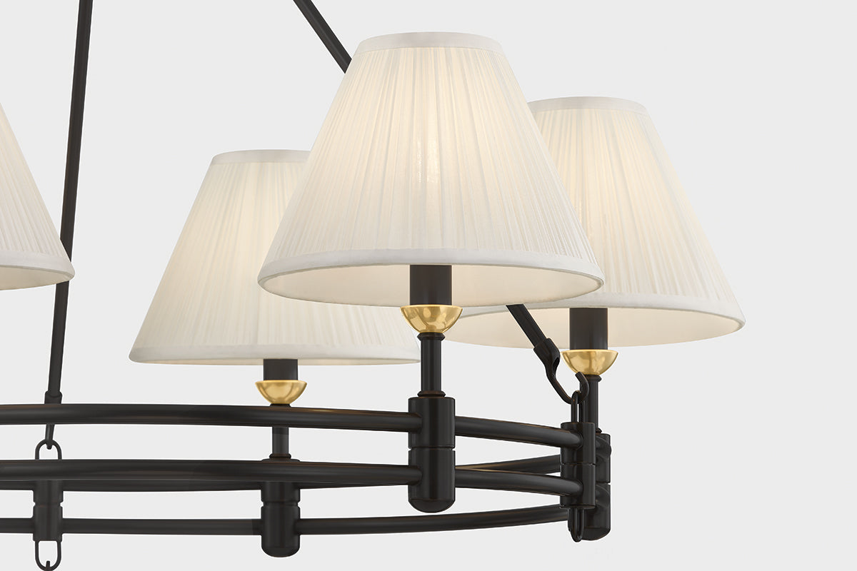 Hudson Valley Howard 15-Light Chandelier in Aged Brass / Distressed Bronze, room setting 3