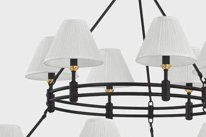 Hudson Valley Howard 15-Light Chandelier in Aged Brass / Distressed Bronze, room setting 4