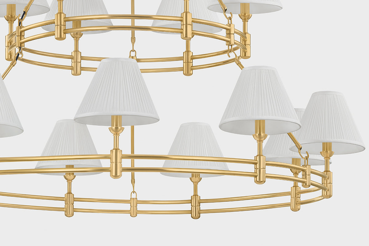 Hudson Valley Howard 15-Light Chandelier in Aged Brass, room setting 8