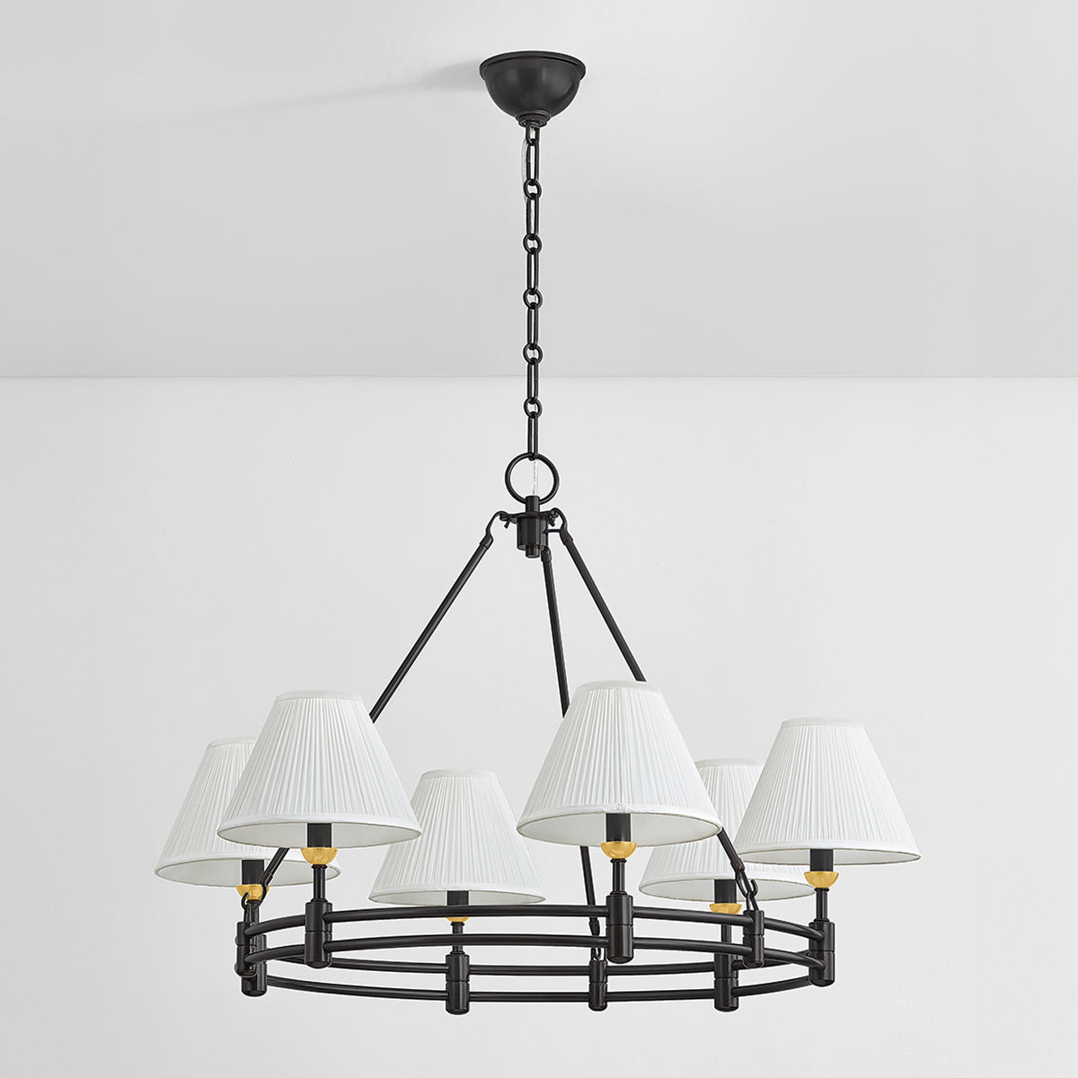 Hudson Valley Howard 6-Light Chandelier in Aged Brass, alternate view 1