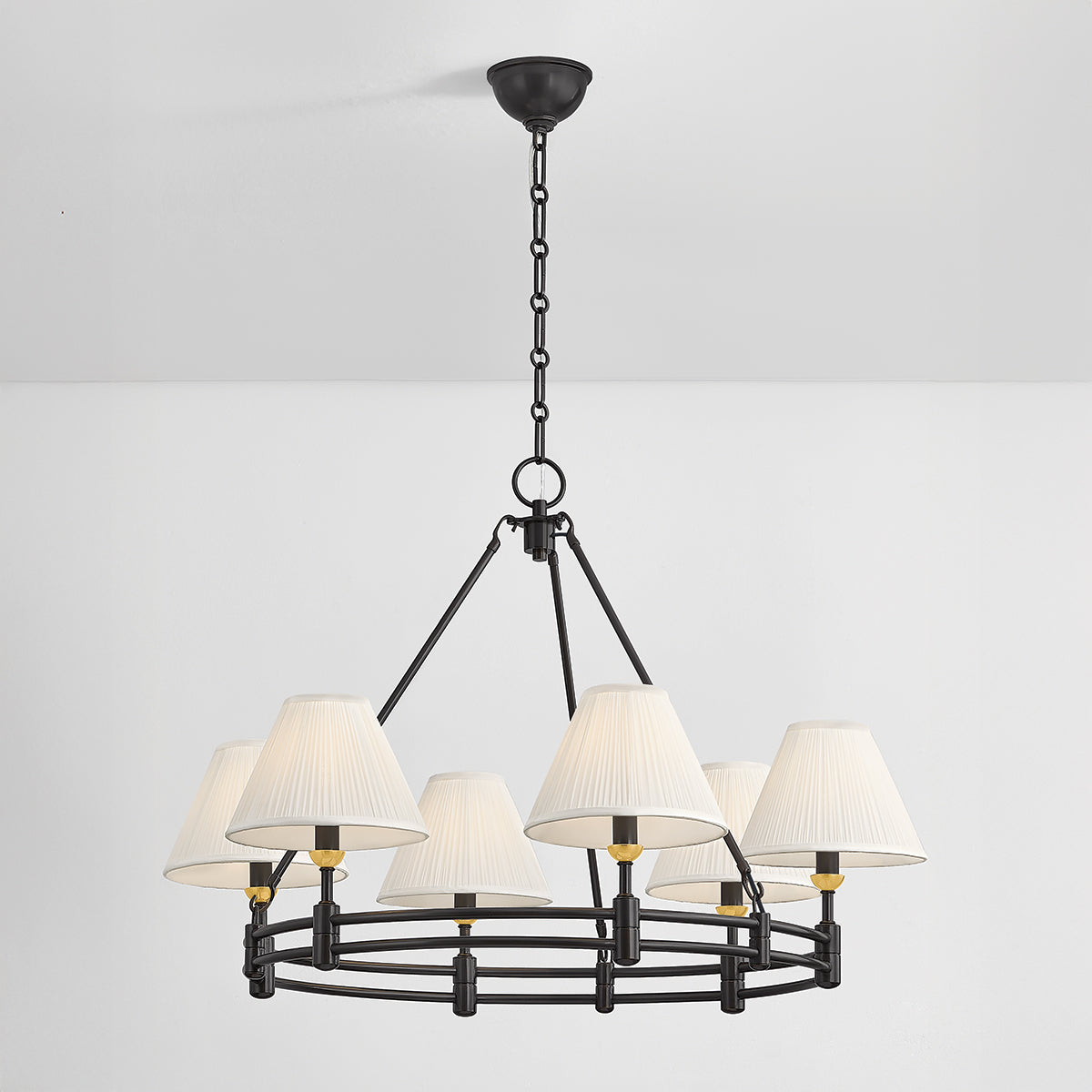 Hudson Valley Howard 6-Light Chandelier in Aged Brass, alternate view 2