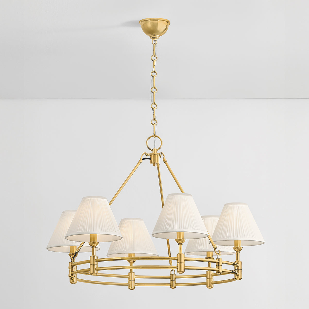 Hudson Valley Howard 6-Light Chandelier in Aged Brass, alternate view 4