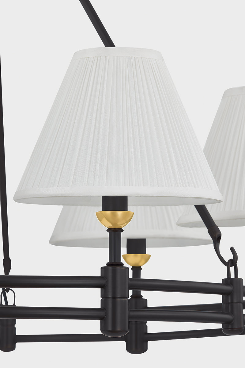 Hudson Valley Howard 6-Light Chandelier in Aged Brass, room setting 3