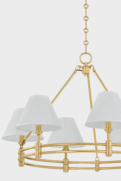 Hudson Valley Howard 6-Light Chandelier in Aged Brass, room setting 8