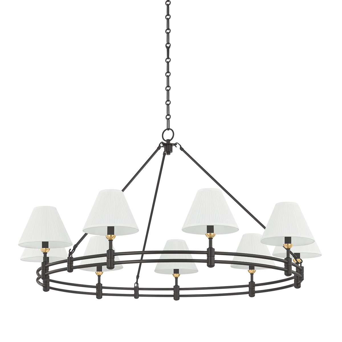 Hudson Valley Howard 9-Light Chandelier Aged Brass / Distressed Bronze