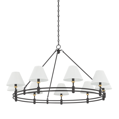 Hudson Valley Howard 9-Light Chandelier Aged Brass / Distressed Bronze
