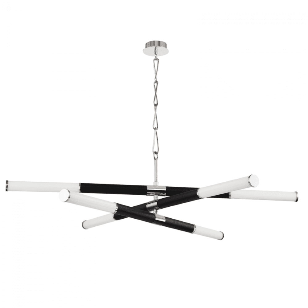 Hudson Valley Huntington Chandelier Polished Nickel, Black