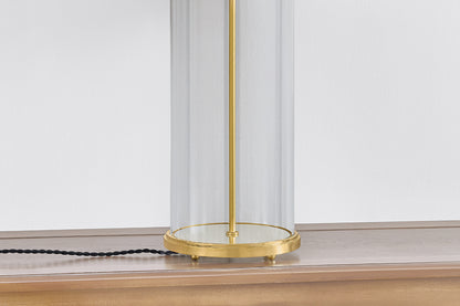 Hudson Valley Inglewood Table Lamp in Aged Brass, room setting 3