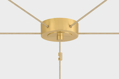 Hudson Valley Ironwood 5-Light Chandelier in Aged Brass, room setting 1