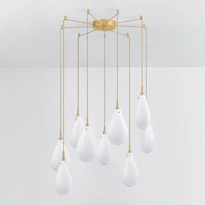 Hudson Valley Ironwood 9-Light Chandelier in Aged Brass, alternate view 1
