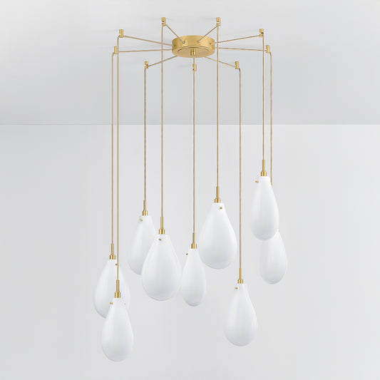 Hudson Valley Ironwood 9-Light Chandelier in Aged Brass, alternate view 1