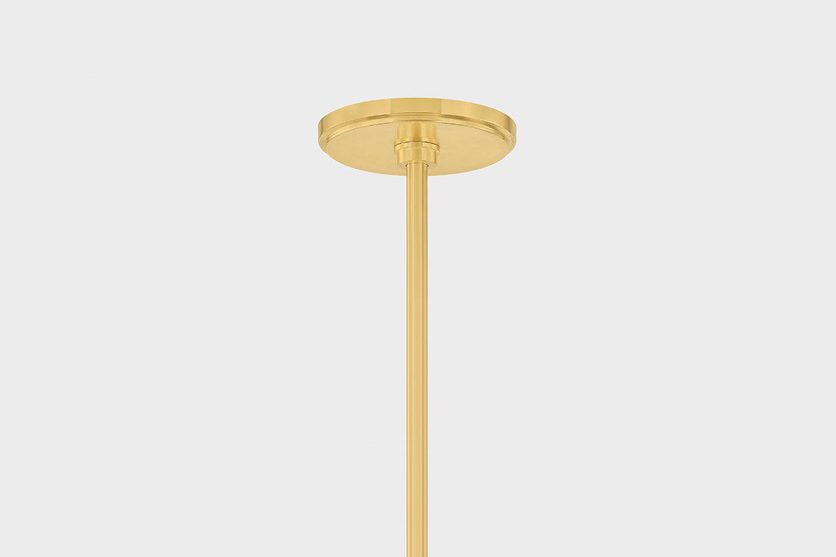 Hudson Valley Johnson Chandelier in Aged Brass, room setting 1