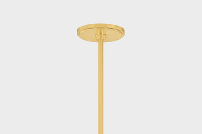 Hudson Valley Johnson Chandelier in Aged Brass, room setting 1