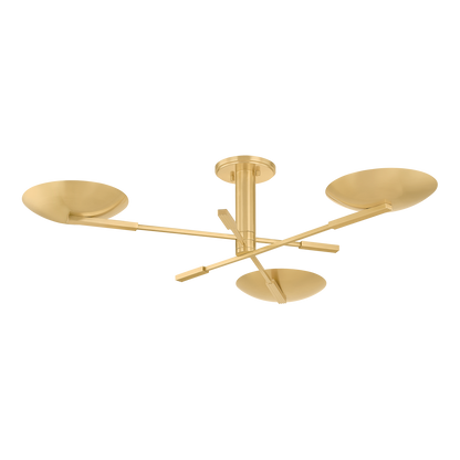 Hudson Valley Johnson Semi-Flush Mount Aged Brass