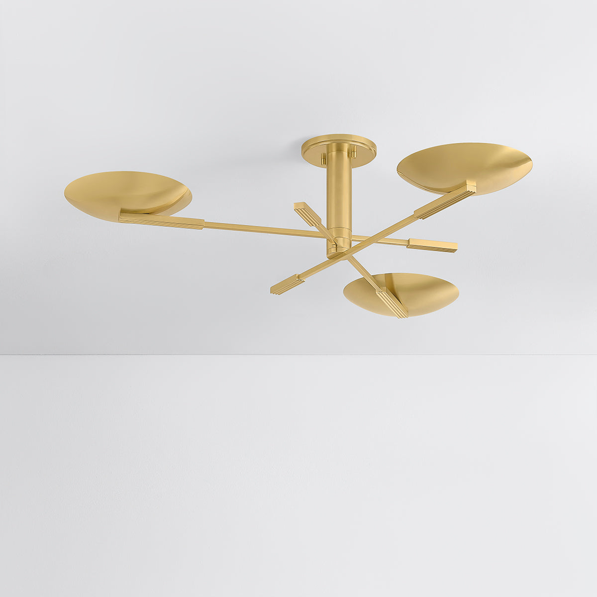 Hudson Valley Johnson Semi-Flush Mount in Aged Brass, alternate view 1
