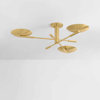 Hudson Valley Johnson Semi-Flush Mount in Aged Brass, alternate view 1