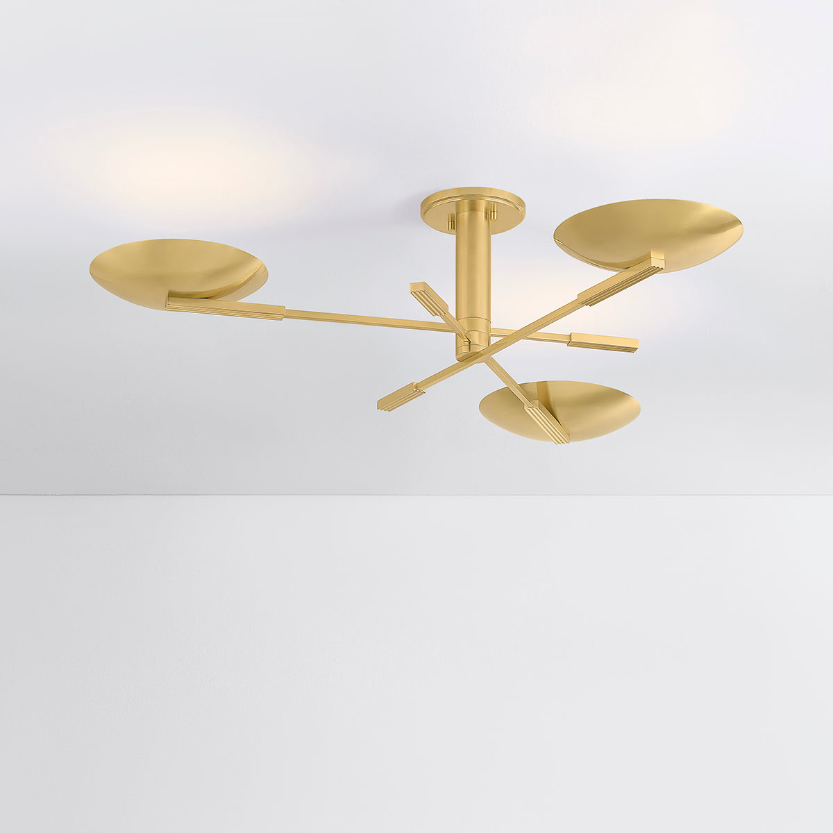 Hudson Valley Johnson Semi-Flush Mount in Aged Brass, alternate view 2