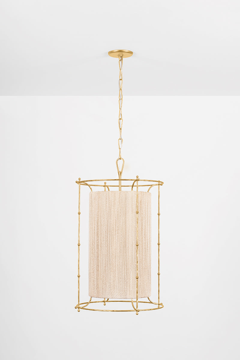 Hudson Valley Jones Point 20" Lantern in Vintage Gold Leaf, room setting 1