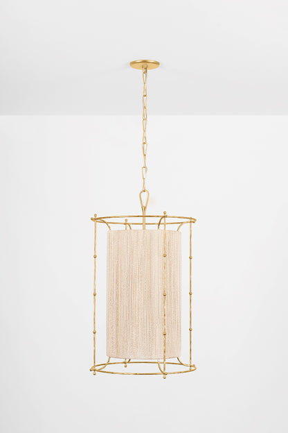 Hudson Valley Jones Point 20" Lantern in Vintage Gold Leaf, room setting 1
