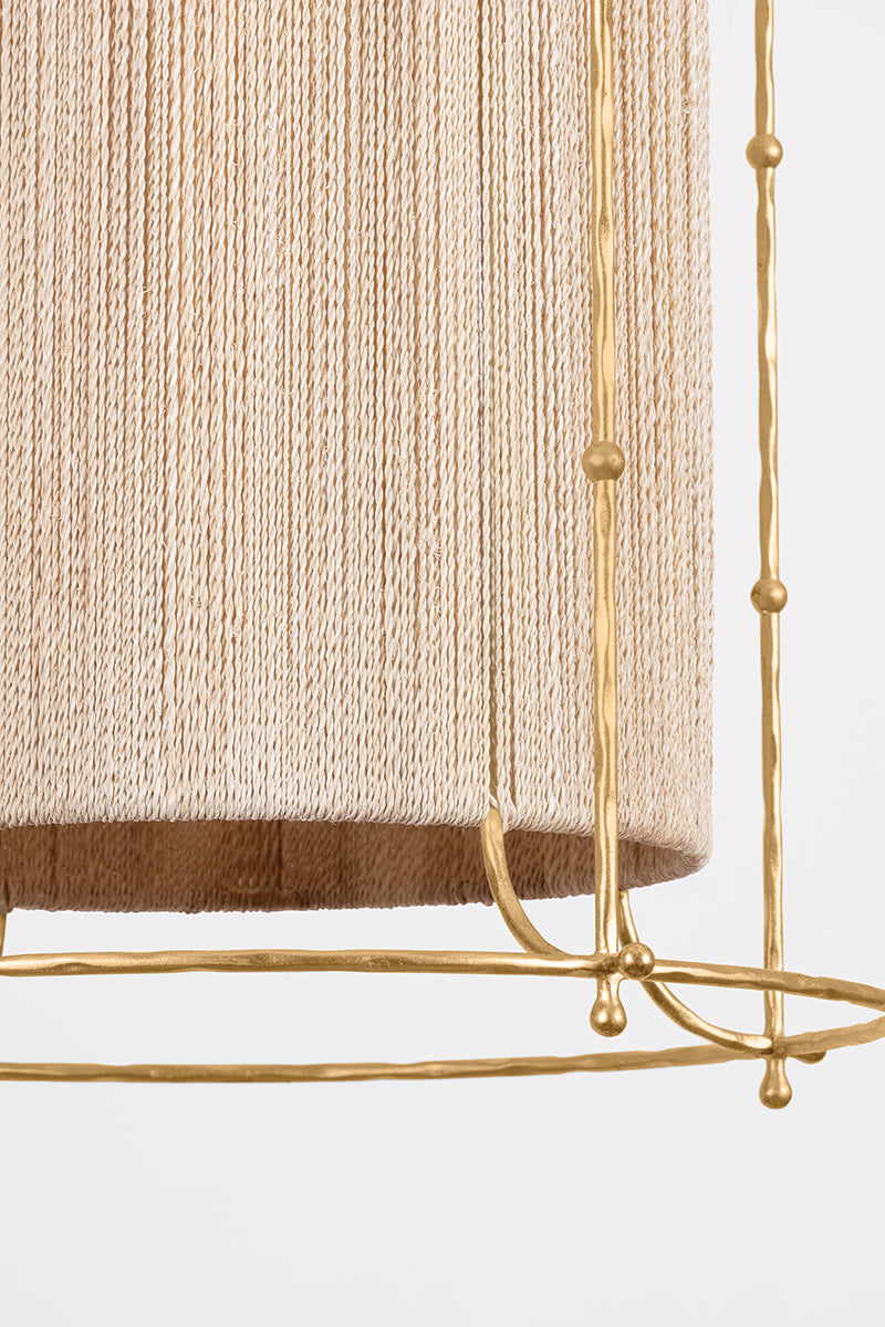 Hudson Valley Jones Point 20" Lantern in Vintage Gold Leaf, room setting 4