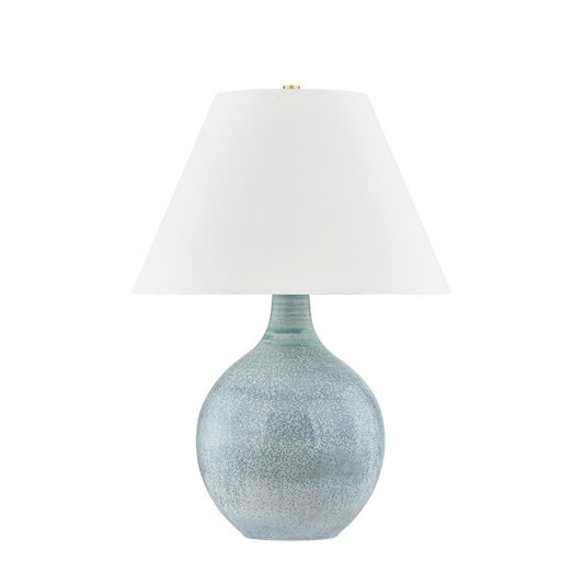 Hudson Valley Kearny Table Lamp Aged Brass/Ceramic Reactive Seaglass
