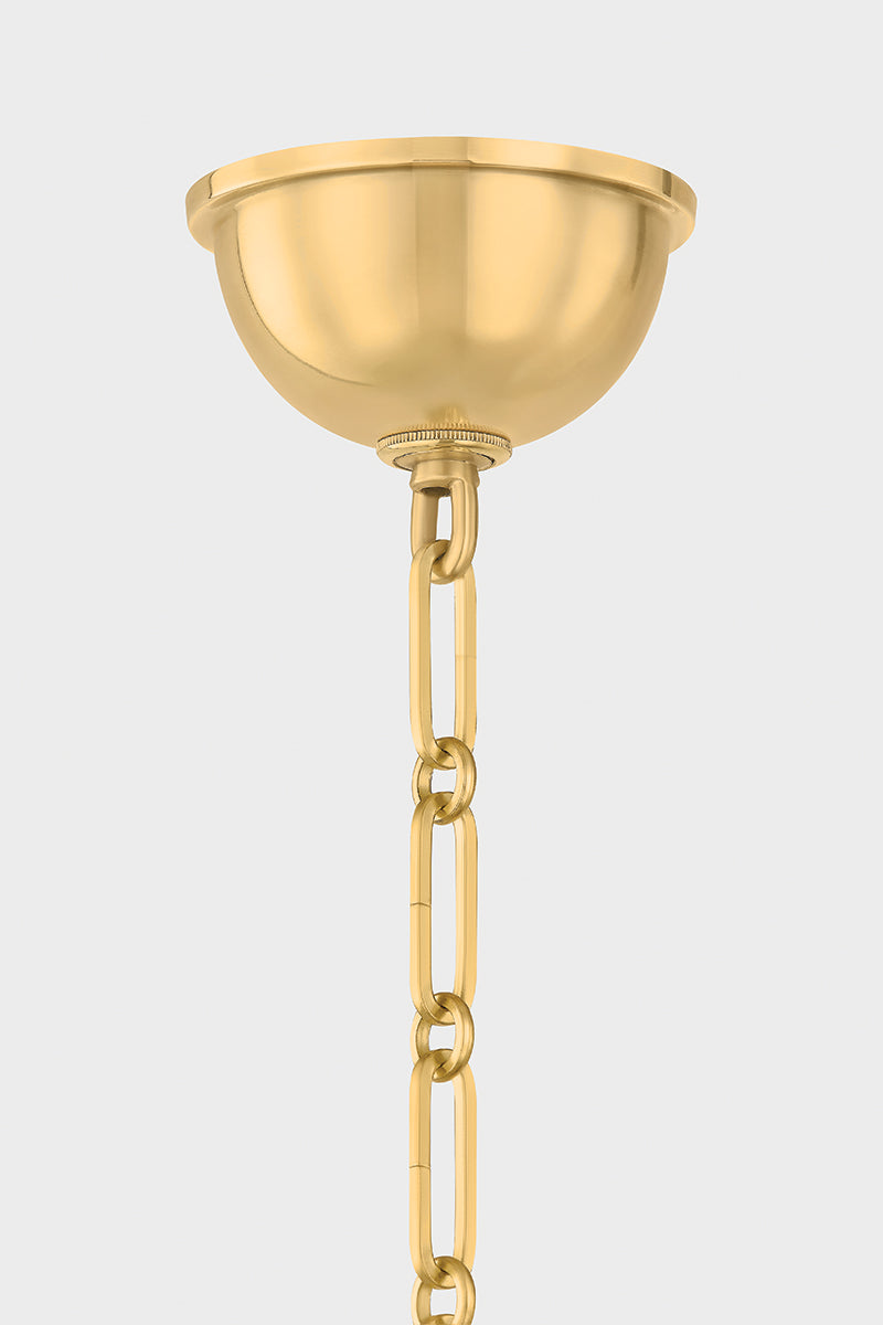 Hudson Valley Kensington 10" Pendant in Aged Brass, room setting 1