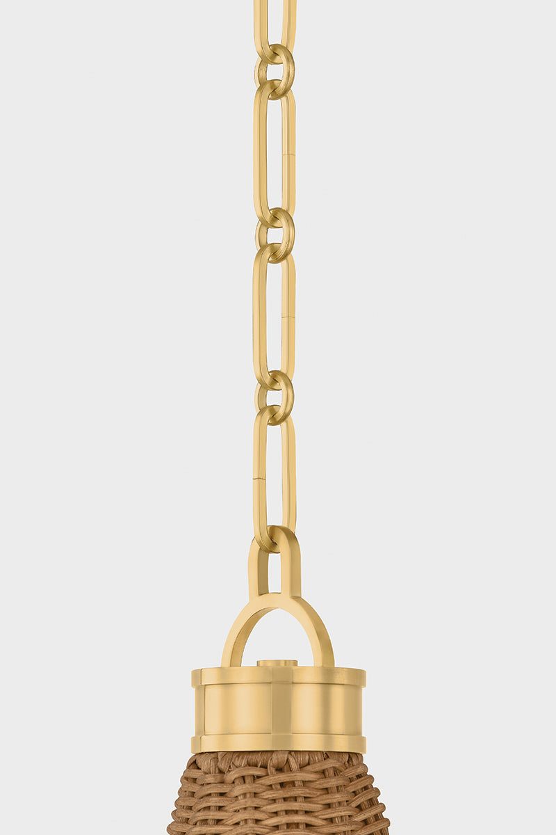 Hudson Valley Kensington 10" Pendant in Aged Brass, room setting 2