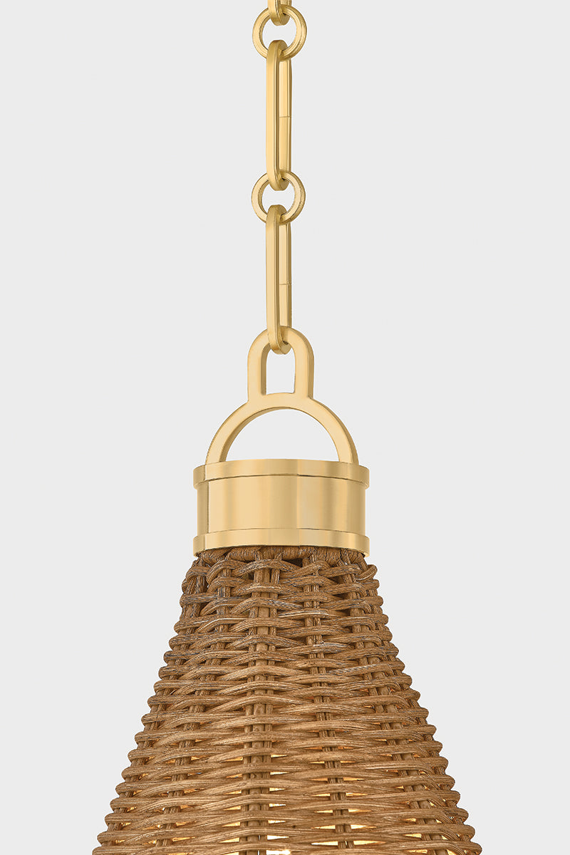 Hudson Valley Kensington 14.75" Pendant in Aged Brass, room setting 2