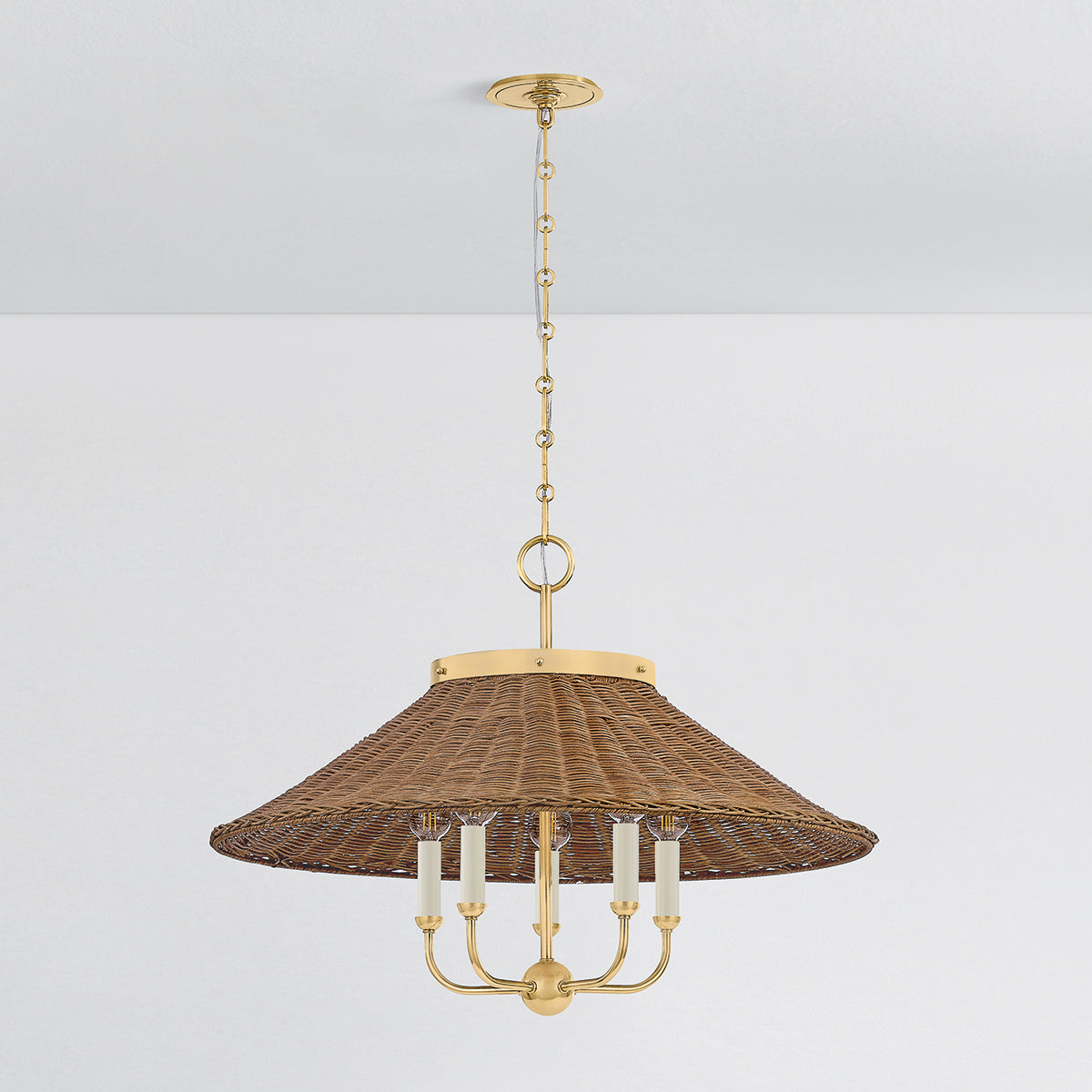 Hudson Valley Kensington 5-Light Chandelier in Aged Brass, alternate view 1