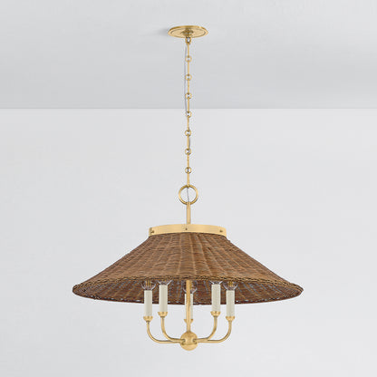 Hudson Valley Kensington 5-Light Chandelier in Aged Brass, alternate view 1