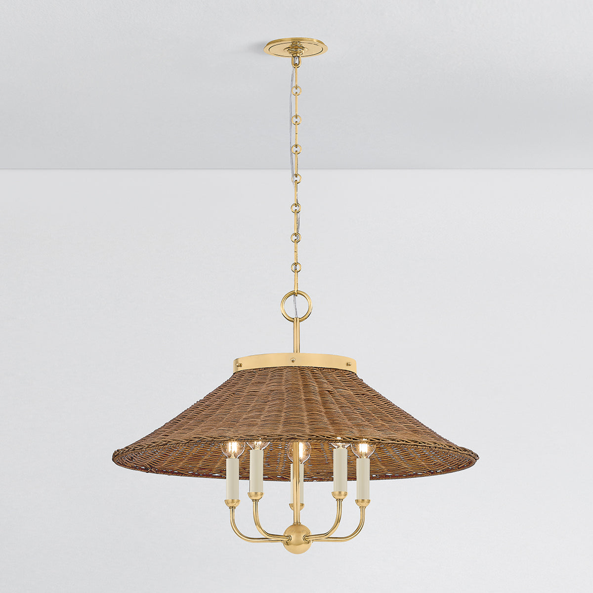 Hudson Valley Kensington 5-Light Chandelier in Aged Brass, alternate view 2