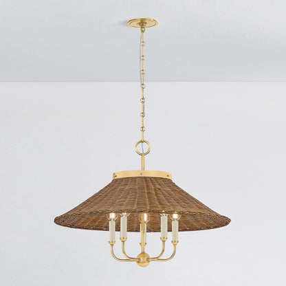 Hudson Valley Kensington 5-Light Chandelier in Aged Brass, alternate view 2
