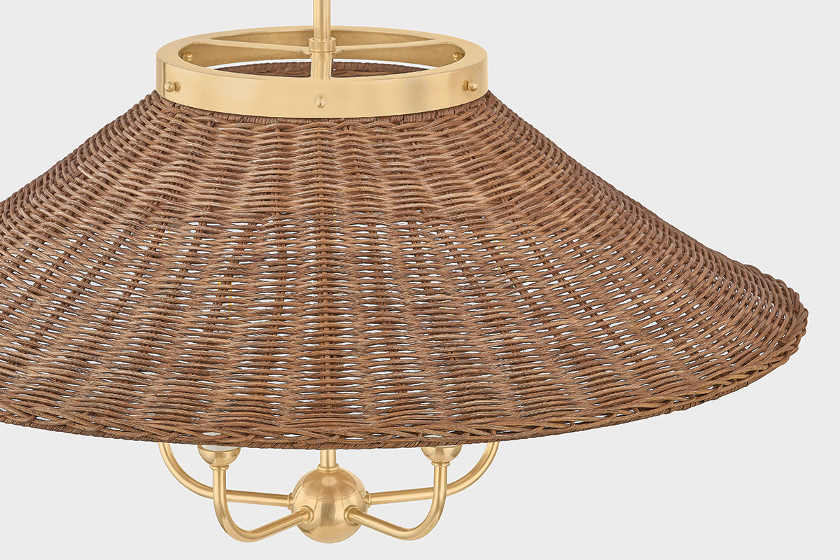 Hudson Valley Kensington 5-Light Chandelier in Aged Brass, room setting 2