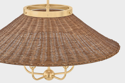 Hudson Valley Kensington 5-Light Chandelier in Aged Brass, room setting 2